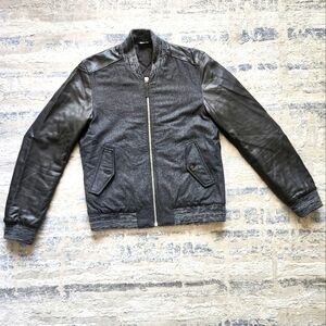 Moschino jacket bi-matiere, smooth leather.